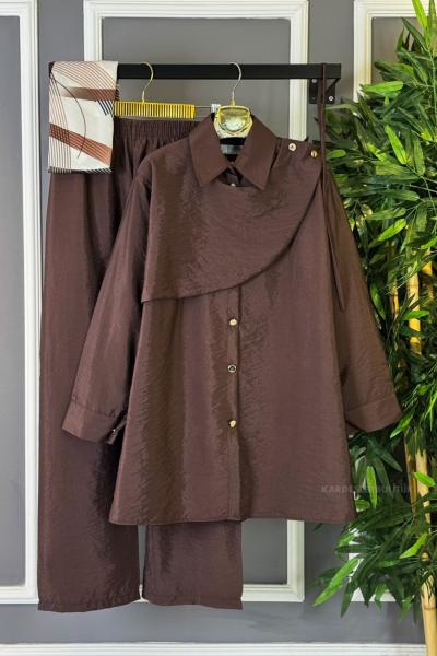 Alya İkili Takım Kahverengi