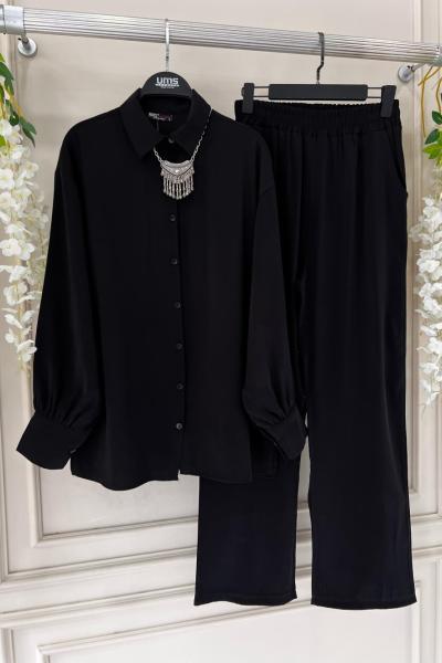 Balon Kol İkili Takım Siyah