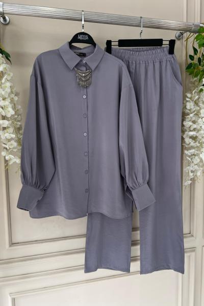 Balon Kol İkili Takım Gri