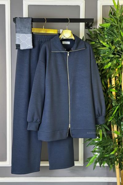 Basic Çift Fermuarlı İkili Takım Antrasit