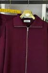 Basic Çift Fermuarlı İkili Takım Bordo