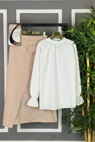 Basic Etekli İkili Takım Bej