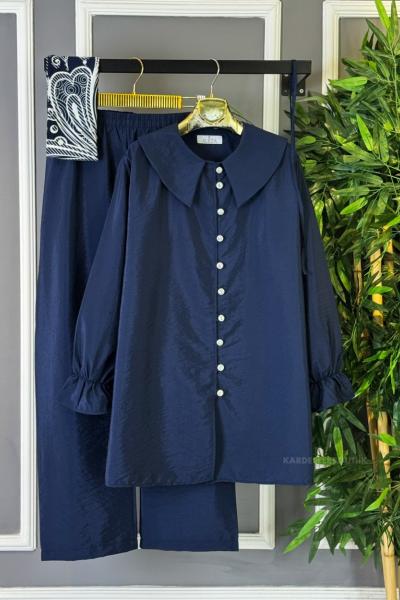 Bebe Yaka İkili Takım Lacivert