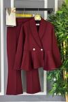 Ceketli İkili Takım Bordo