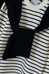 Çizgili Atkılı Triko Takım Siyah