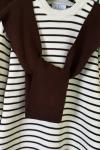 Çizgili Atkılı Triko Takım Kahverengi