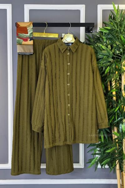 Desenli Bürümcük İkili Takım Yeşil