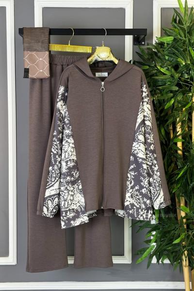 Dijital Desen İkili Takım Mocha