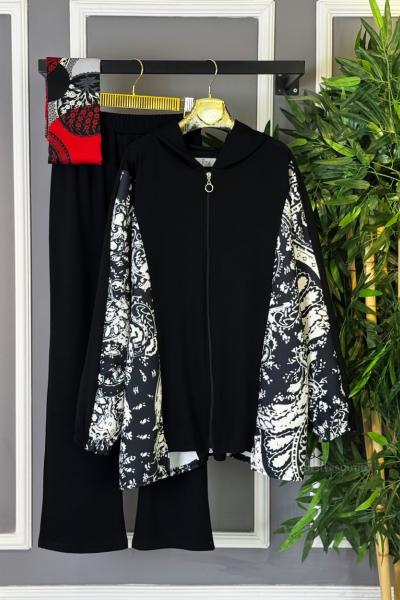 Dijital Desen İkili Takım Siyah