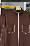 Dikiş Detaylı İkili Takım Kahverengi