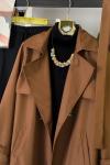Düğmeli Trençkot  Kahverengi