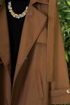 Düğmeli Trençkot  Kahverengi