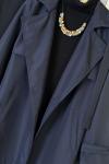 Düğmeli Trençkot  Lacivert