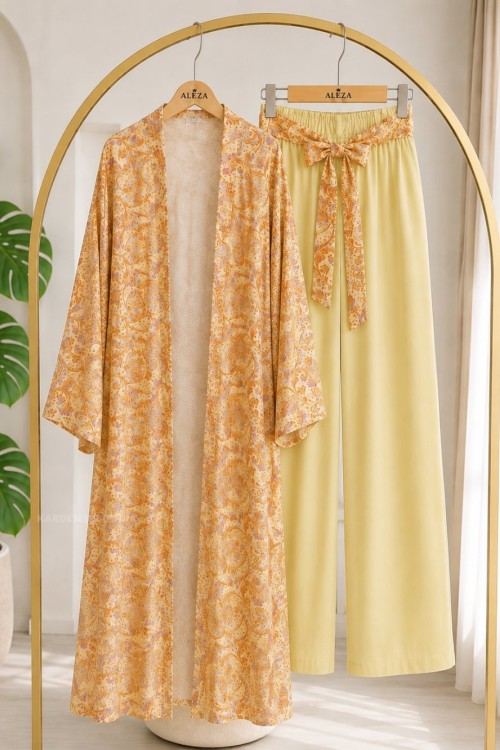 Elisa Kimono İkili Takım Sarı