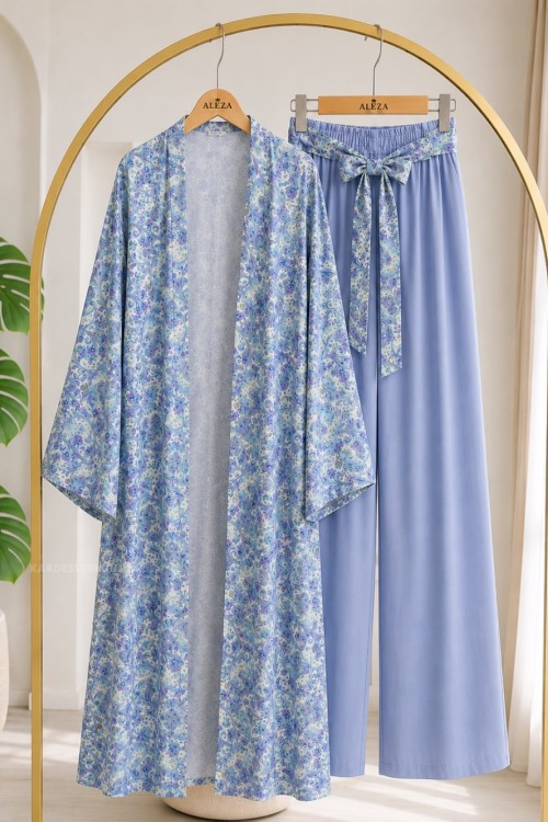 Elisa Kimono İkili Takım Bebe Mavisi