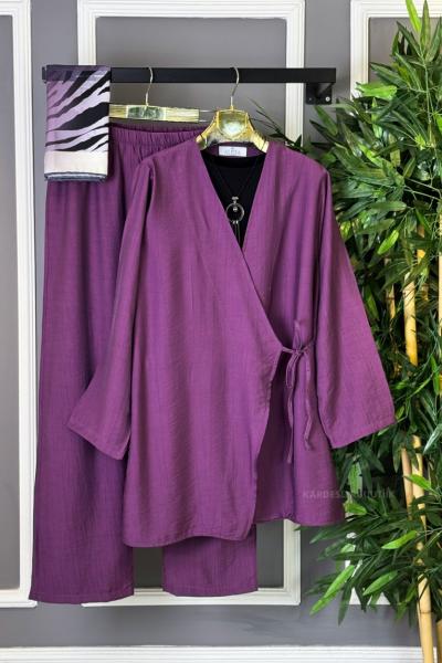 Eliz Kimono Takım  Mor