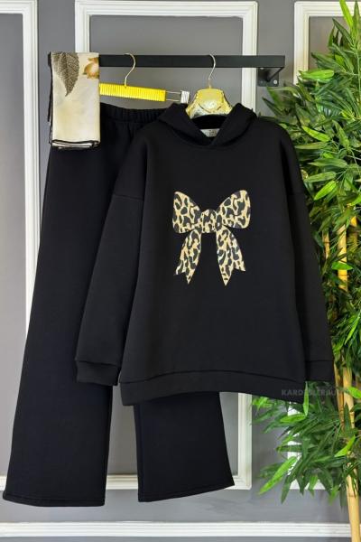 Fiyonk Detaylı İkili Takım Siyah