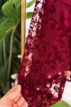 Fransız Dantel Etekli Takım  Bordo