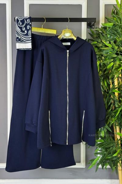 İki Yanı Fermuarlı İkili Takım Lacivert