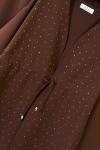 Işıltılı Kimono İkili Takım Kahverengi