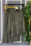 Kemerli Fermuarlı İkili Takım Yeşil
