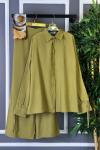 Kolu Büzgülü İkili Takım Yağ Yeşili