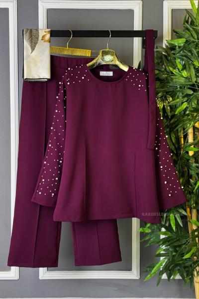 Kolu İncili İkili Takım Mürdüm