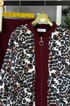 Leopar Cepli İkili Takım Bordo