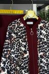 Leopar Cepli İkili Takım Bordo