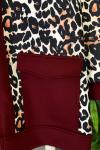 Leopar Cepli İkili Takım Bordo