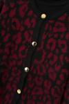 Leopar Triko Hırka Bordo