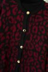 Leopar Triko Hırka Bordo