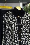 Leopar Triko Hırka Gri