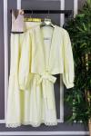 Önden Bağlamalı Etekli Takım  Sarı