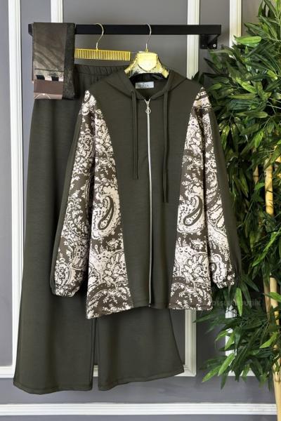 Şal Desen İkili Takım Haki