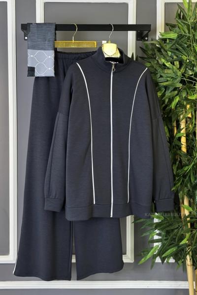 Şeritli İkili Takım Antrasit