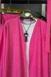 Taşlı Kimono İkili Takım Pembe