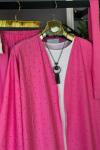 Taşlı Kimono İkili Takım Pembe