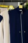 Üçlü Oyso Yelekli Takım Lacivert