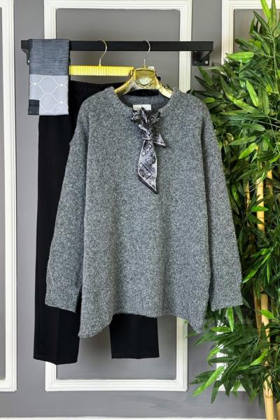 Yumoş Triko Tunik  Antrasit