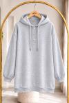Çıtçıtlı Sweatshirt Gri