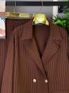 Blazer Ceketli Takım  Kahverengi