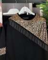 Deri Detaylı Leopar Takım Gold