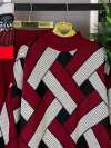 Geometrik Desen Triko Takım  Bordo