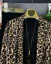 Leopar Desen Ceket Kahverengi