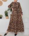 Leopar Desenli Elbise Leopar